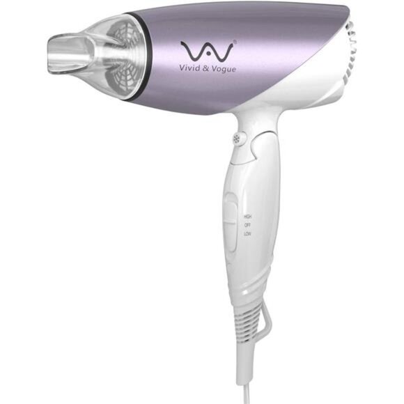Negative Ion Medium Size Hair Dryer, Home-Use&Professional with Folding Handle,